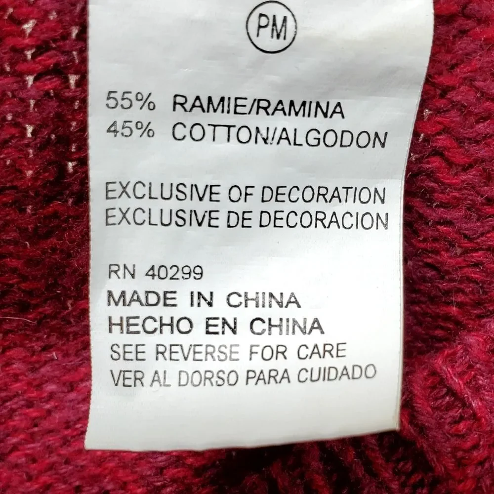 ERIKA & CO Multicolored Embroidered Floral Design Cardigan Sweater Size PM - Picture 4 of 6